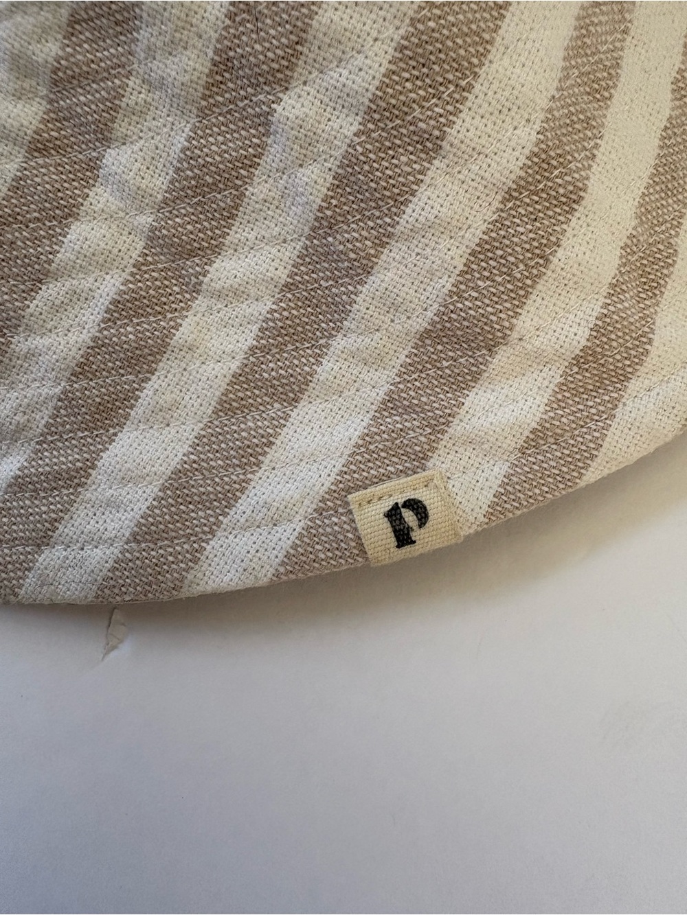 Pact Organic Cotton Packable Sun Hat White Tan Stripe Resort Cruise Coast Garden - Picture 3 of 7